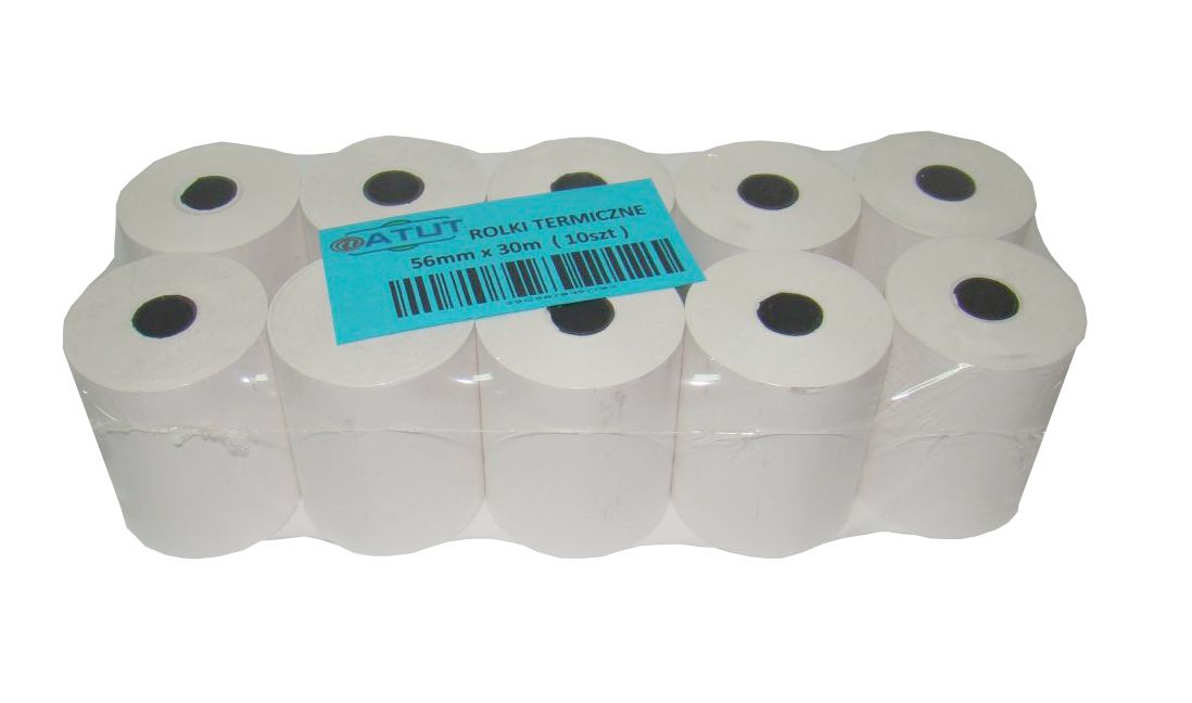 

Rolki do kasy termiczne 56x30m 10szt Markowe