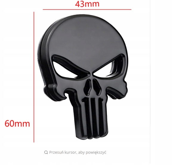 

Punisher naklejka emblemat metal 3d black