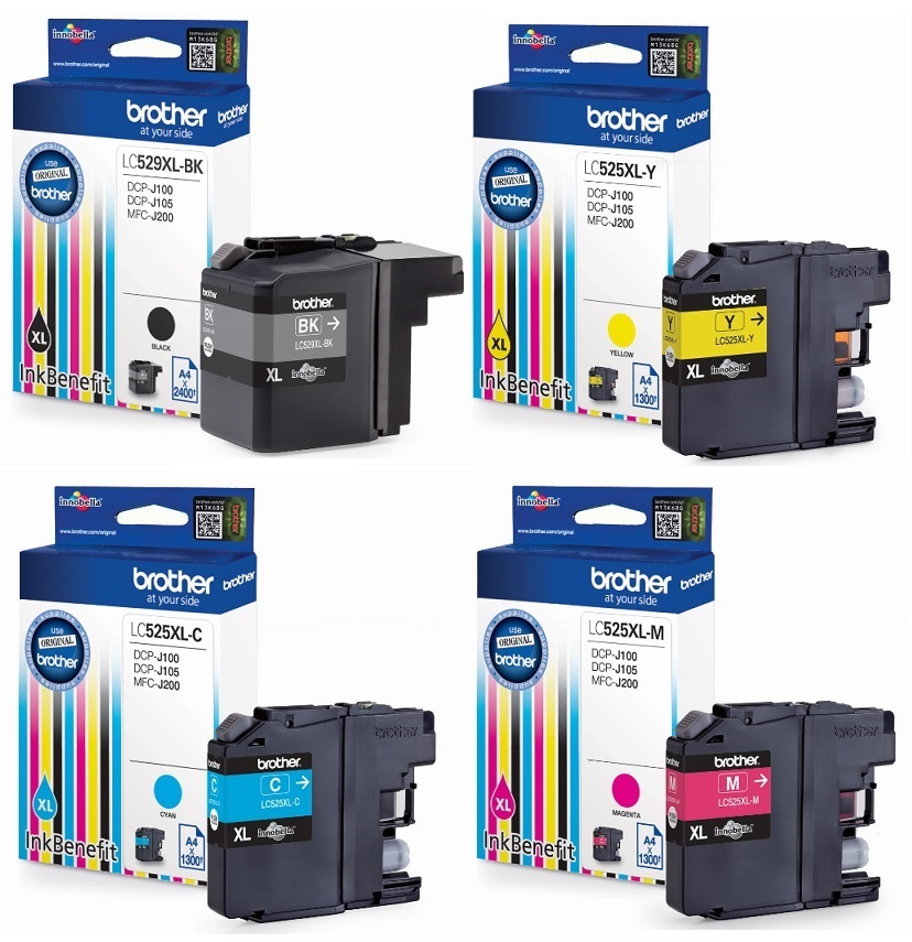 

4x Tusz Brother DCP-J100 DCP-J105 DCP-J200 LC529XL
