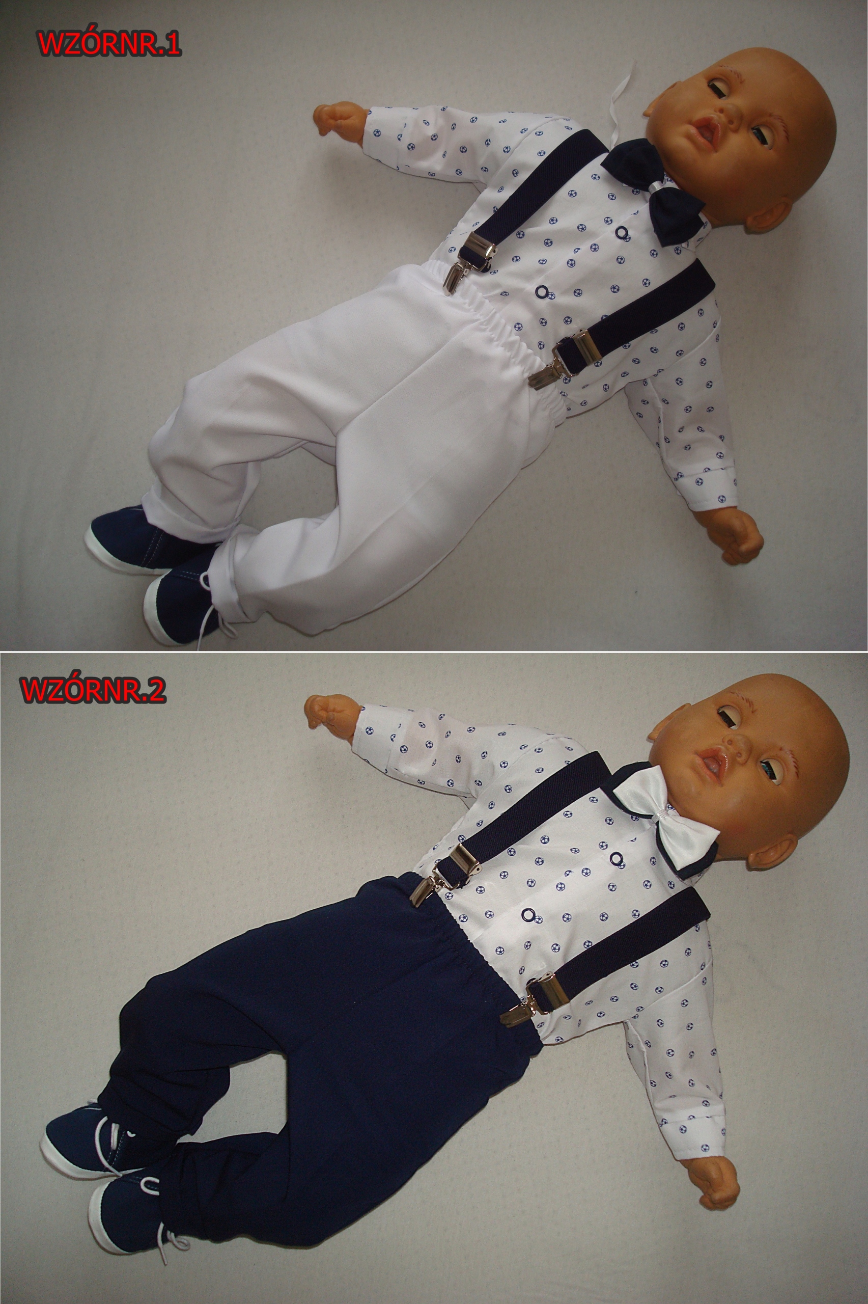 KOSZULO-BODY SPODNIE SZELKI MUSZKA DO CHRZTU r.62 Płeć Chłopcy