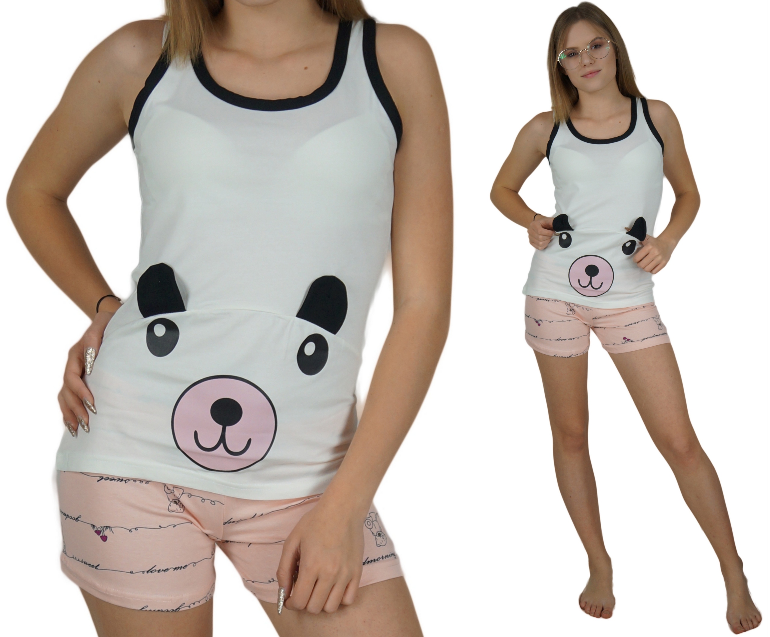 

Piżama L/XL 40/42 komplet koszulka szorty Panda