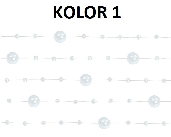 GIRLANDA PERŁOWA 1,3 M GIRLANDY PERŁOWE 20 x KOLOR Motyw inny