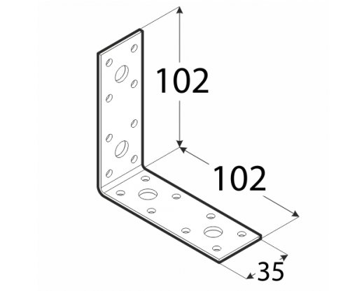 KL6 KĄTOWNIK ŁĄCZNIKOW CIESIELSKI 102x102x35 10szt Producent Domax