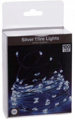 

Lampki 100LED mikro, białe Zimne drucik__Z10