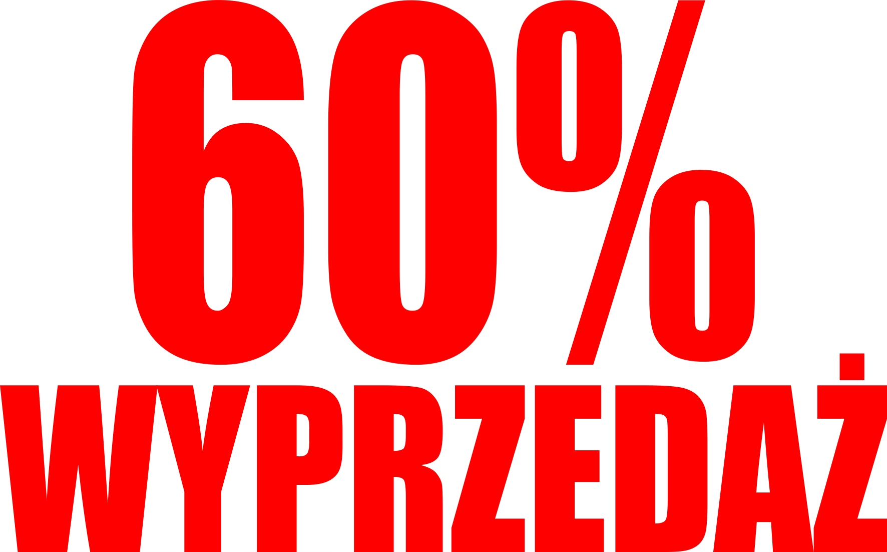 naklejki na okna WYPRZEDAŻ cyfry -50% sale KOLORY