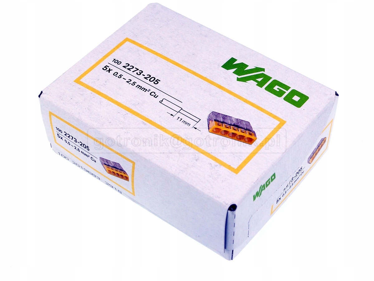 

Szybkozłączka 5x 0,5-2,5mm2 Wago x100szt.____Z259P