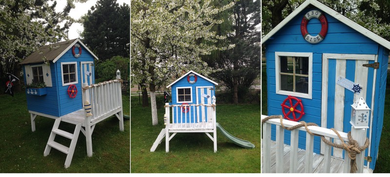 Drewniany Domek Ogrodowy dla Dzieci TOMEK + ŚLIZG Waga (z opakowaniem) 202 kg