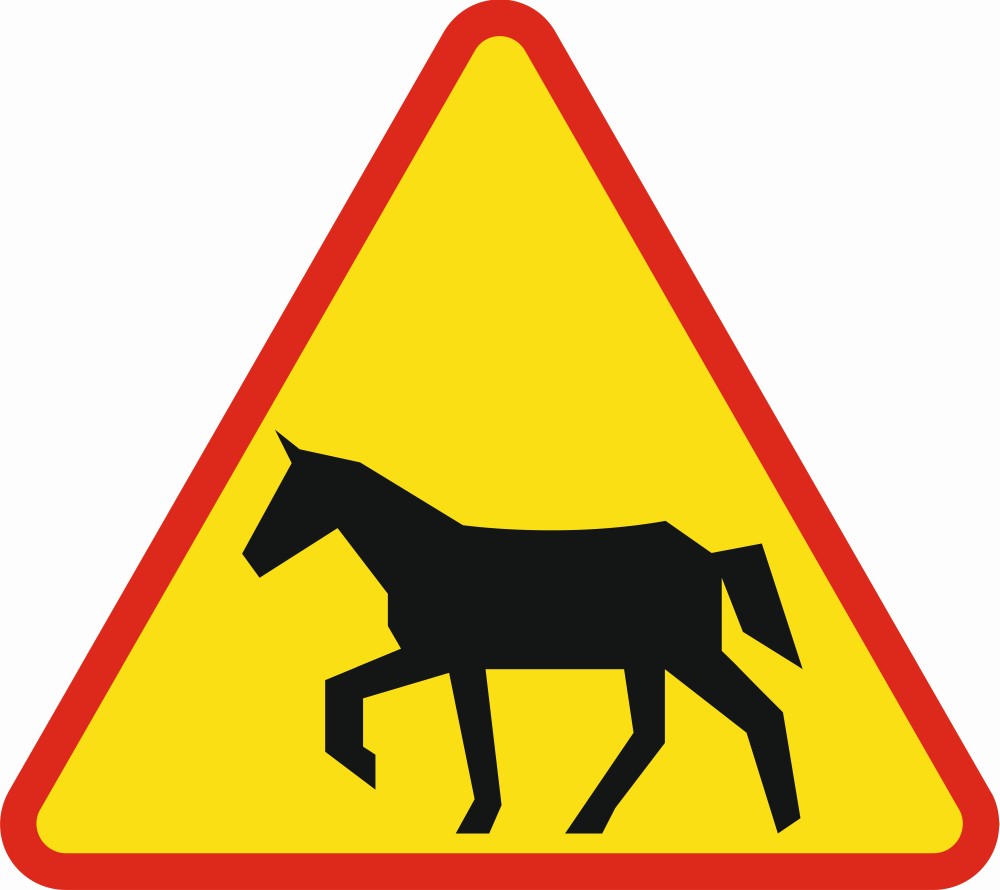 Road sign a18c caution horses 600mm buy with delivery from Poland with  Allegro on FastBox 7411399753