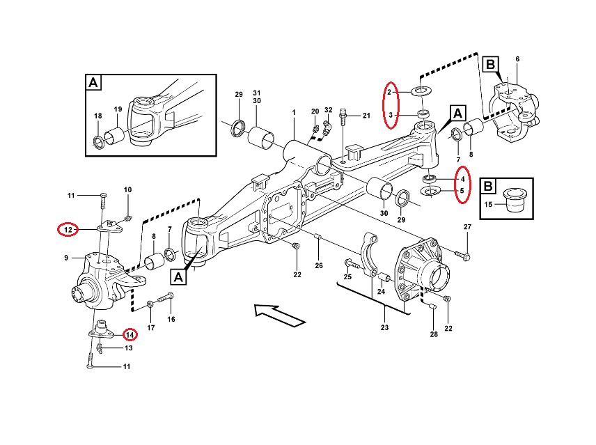 КОМПЛЕКТ ШТИФТА КРОССОВЕРА KOMATSU WB CARRARO