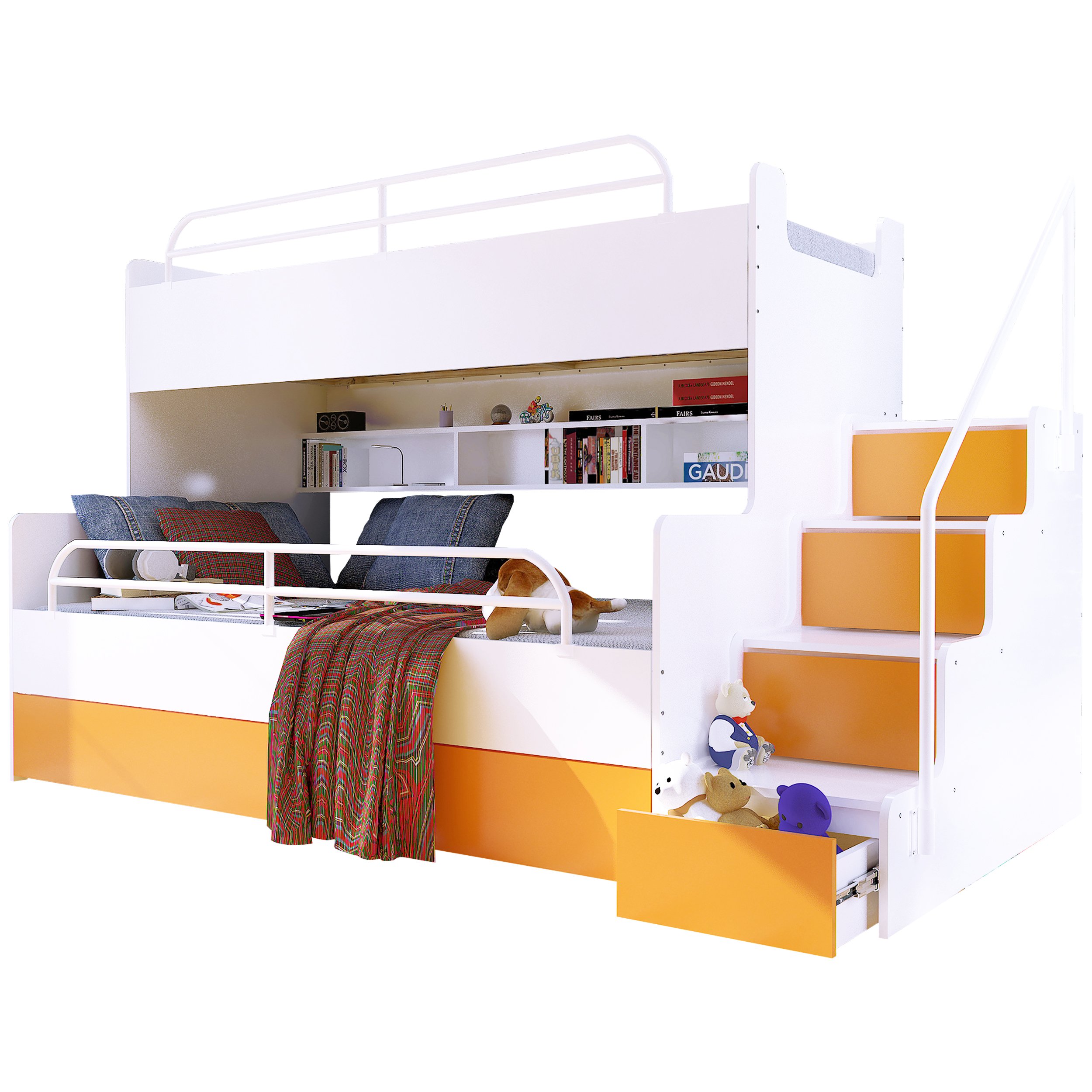 Łóżko piętrowe MAGNUM 3 - MEGAMOCNE + materace Szerokość produktu 125 cm