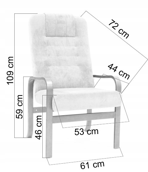FOTEL GRANDE DLA SENIORA BRĄZ FINKA DO SALONU DO PRZEDPOKOJU DO POKOJU 48h Obciążenie maksymalne 110 kg
