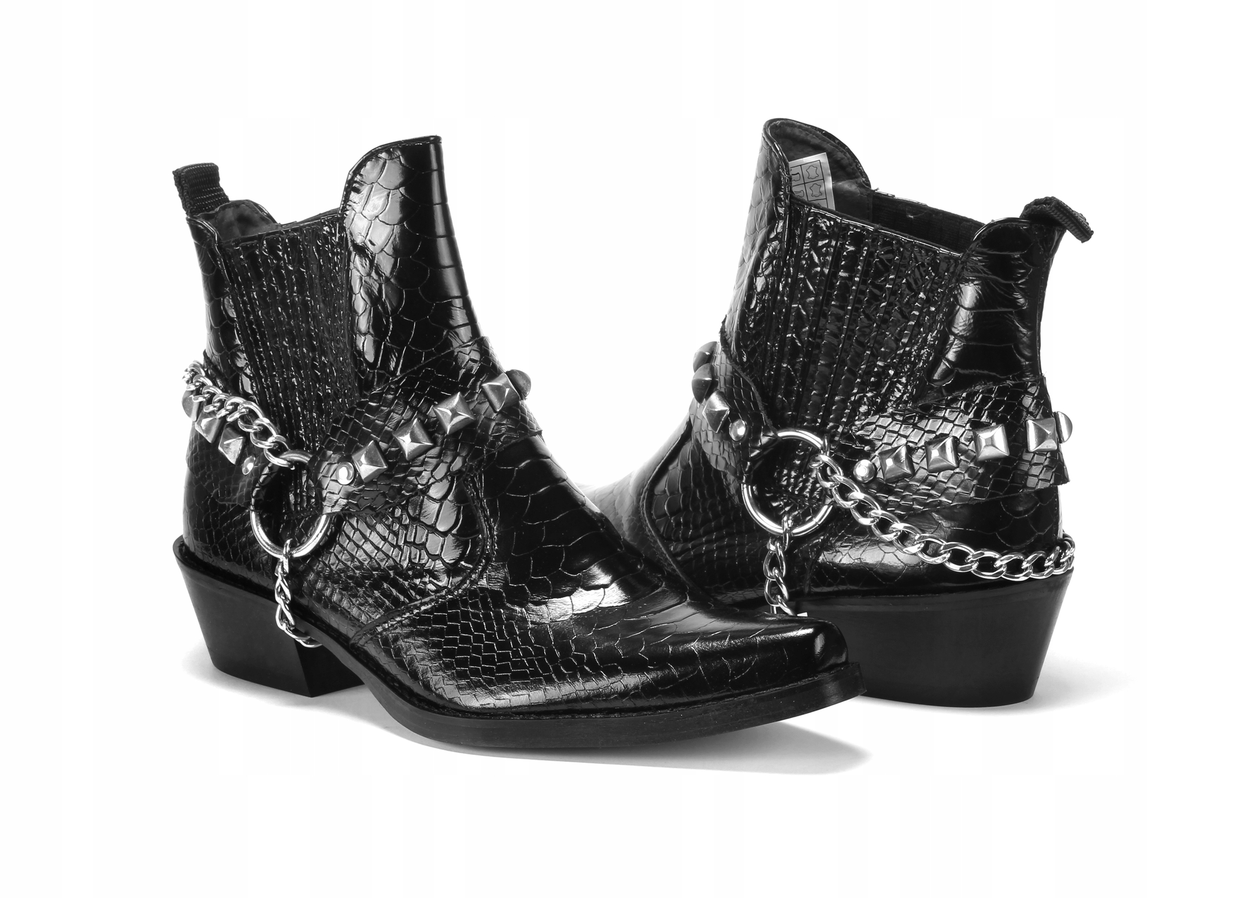 DAMSKIE KOWBOJKI MOTOCYKLOWE K-612 Skóra 36-41 Rozmiar 36