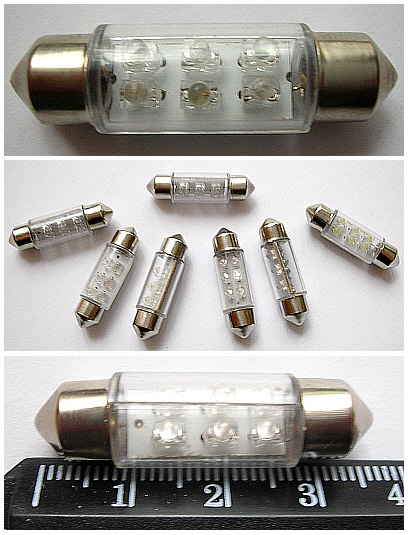 ŻARÓWKI - LED - RURKOWE 36mm 6 LED BIALE ! -12V Producent części M-Tech