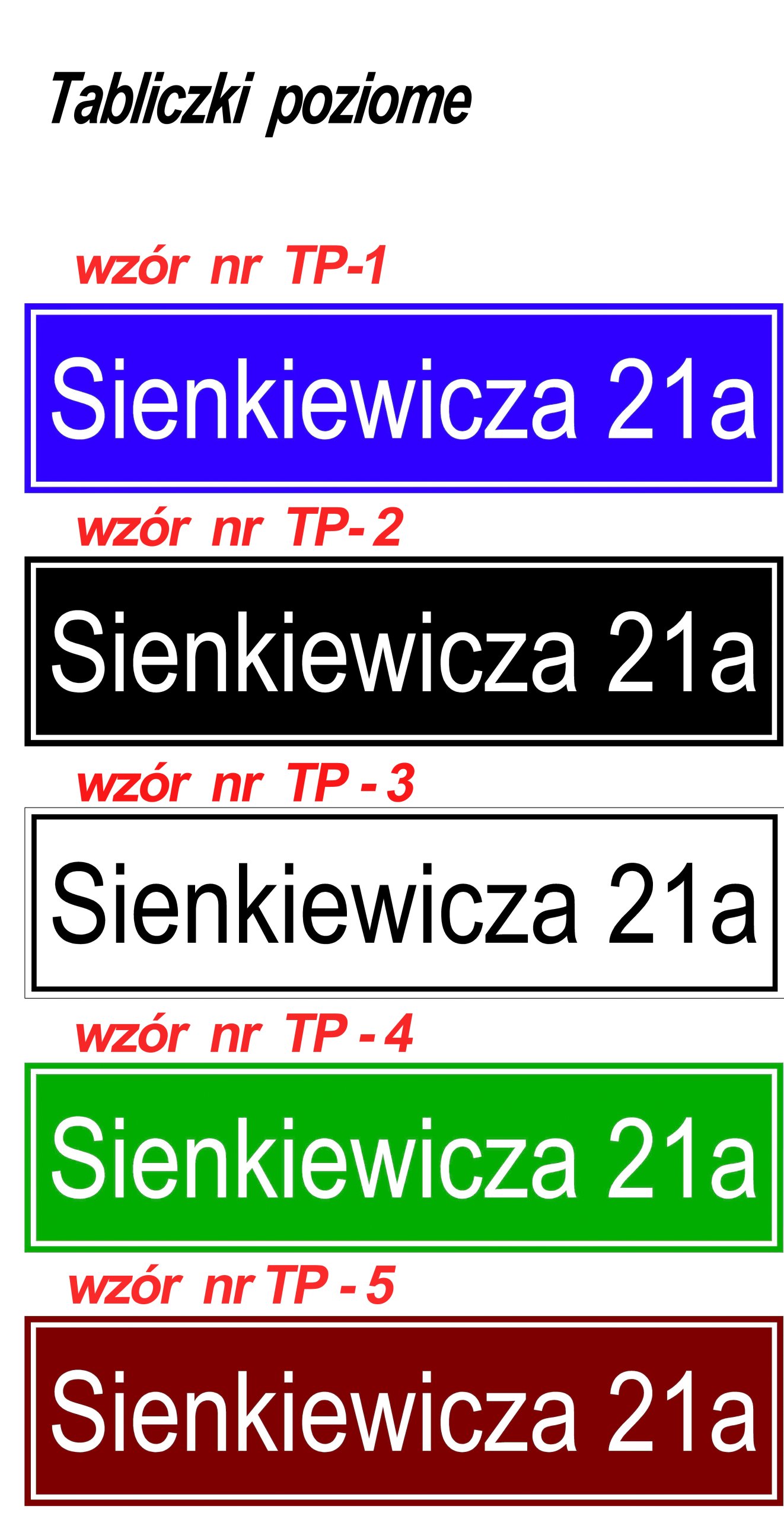 Tabliczka Adresowa Nazwa Ulicy Numer Domu podłużna Kod produktu brak