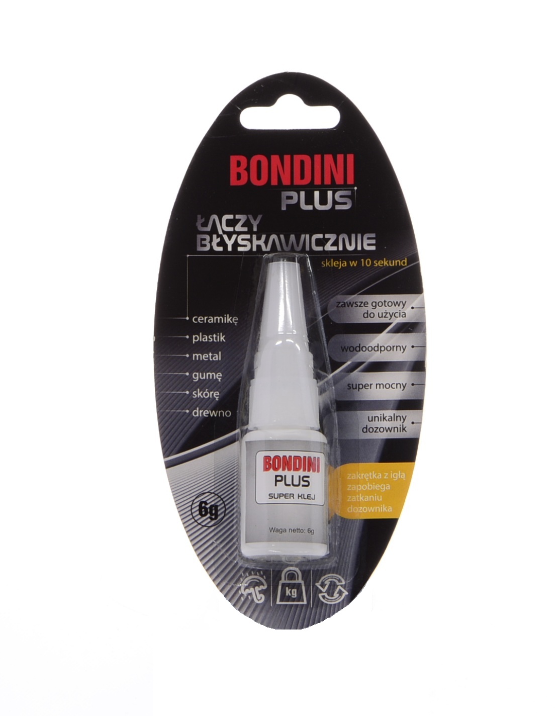 

Klej Bondini Plus 6g łączy błyskawicznie