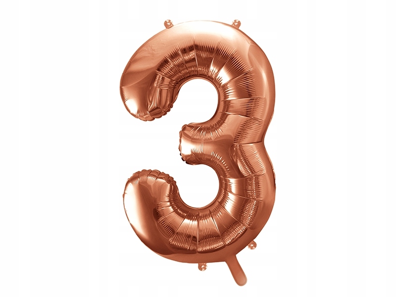 

Balon Foliowy Cyfra 3 , 86cm, różowe złoto