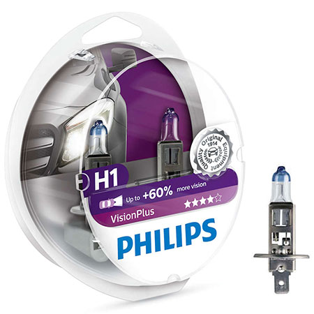 

Philips Żarówki H1 VisionPlus +60% Więcej Światła