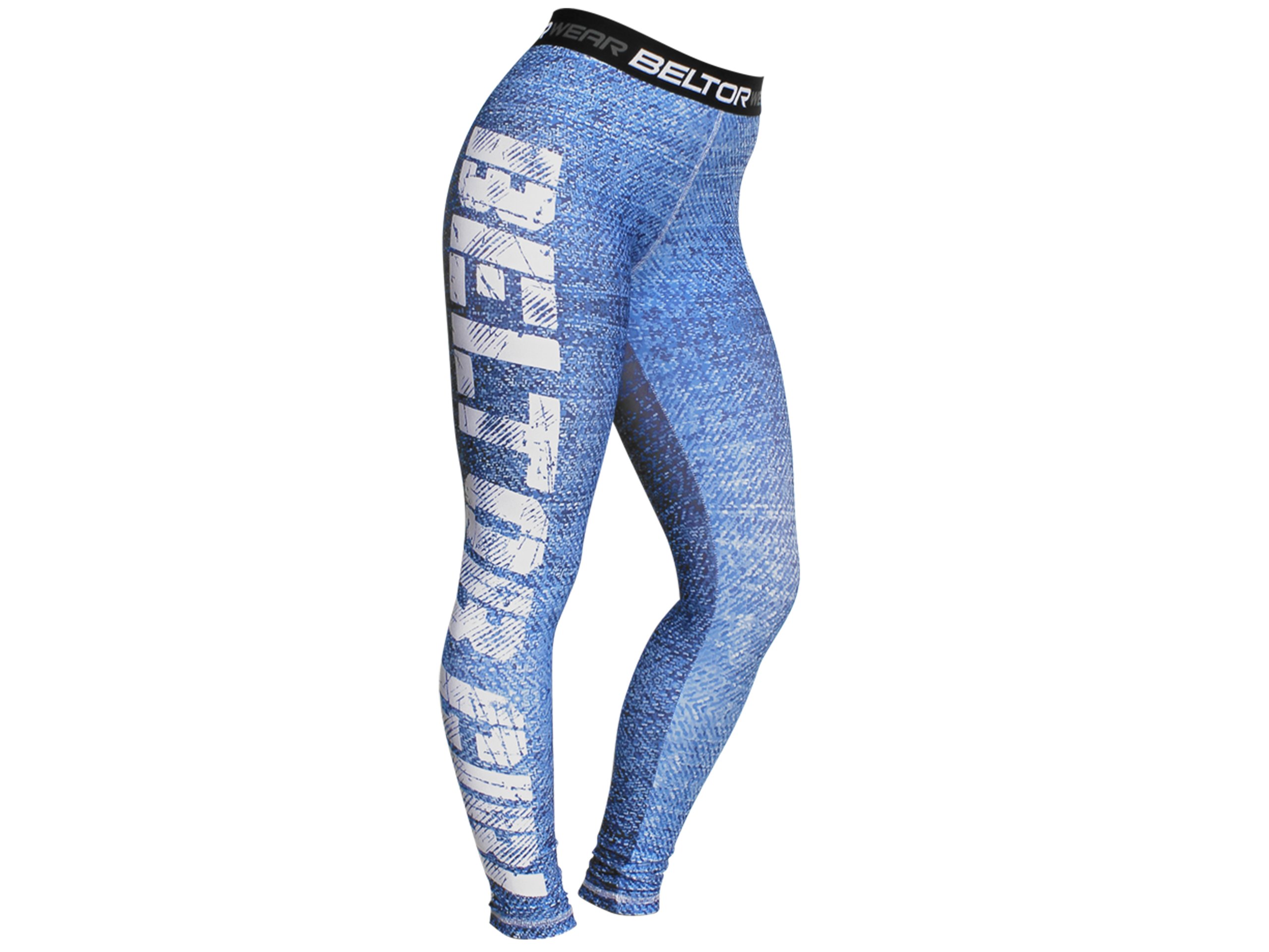 Beltor Legginsy Getry Damskie Treningowe Na Siłownie Blue Jeans Xs