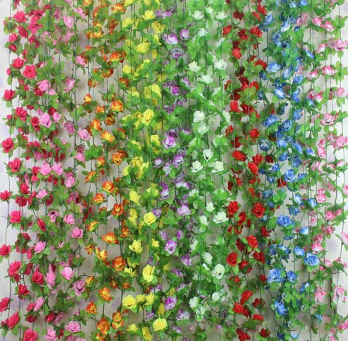 KWIATY SZTUCZNE BIAŁE RÓŻE 2 METRY DO DEKORACJI 19 Marka inna