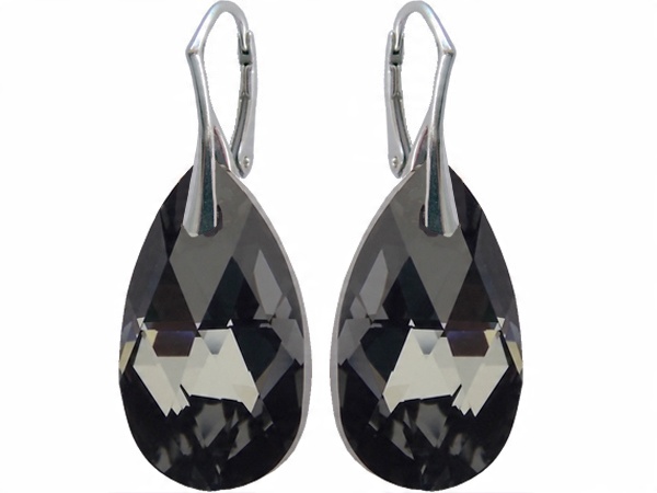 

Kolczyki Swarovski Migdał 28mm Silver Night