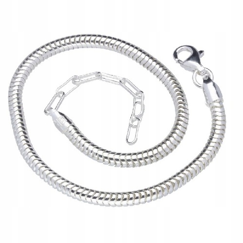 

OX10G-17,5+5cm Bransoletka Wąż 3mm Srebro pr.925