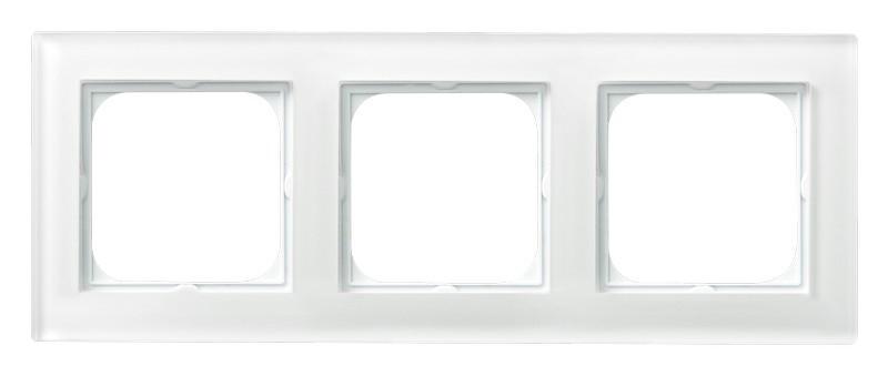 Ospel Sonata ramka x3 Szklana 4mm R-3RGC Biała