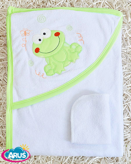 OKRYCIE KĄPIELOWE RĘCZNIK Z KAPTURKIEM 90x80+MYJKA Kod producenta 12