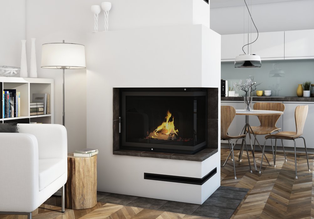 WKŁAD KOMINKOWY narożny kratki OLIWIA 18 prawy BS Klasa efektywności energetycznej A