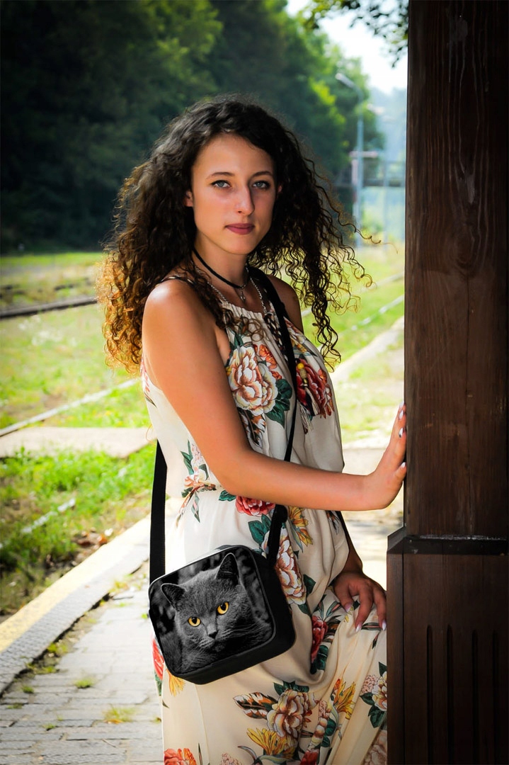 TOREBKA MINI KOT 29 BRYTYJSKI SZARY PUSZYSTY Materiał dominujący tkanina