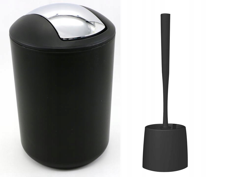 

Kosz na śmieci/ łazienkowy 6l czarny+szczotka Wc