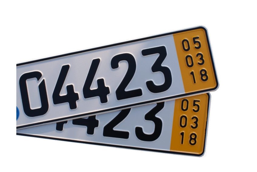 German export exit signs, yellow certificate