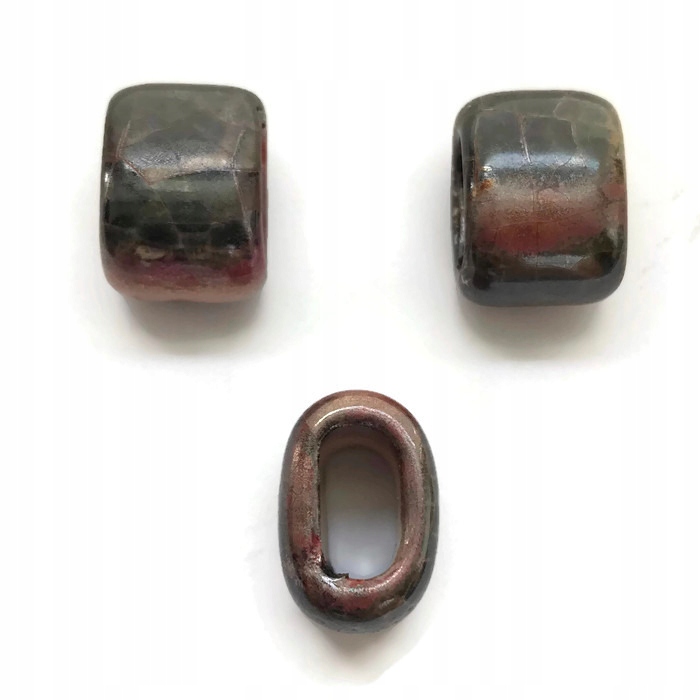 cc-132 Koralik przekładka ceramiczna 20x14mm szaro