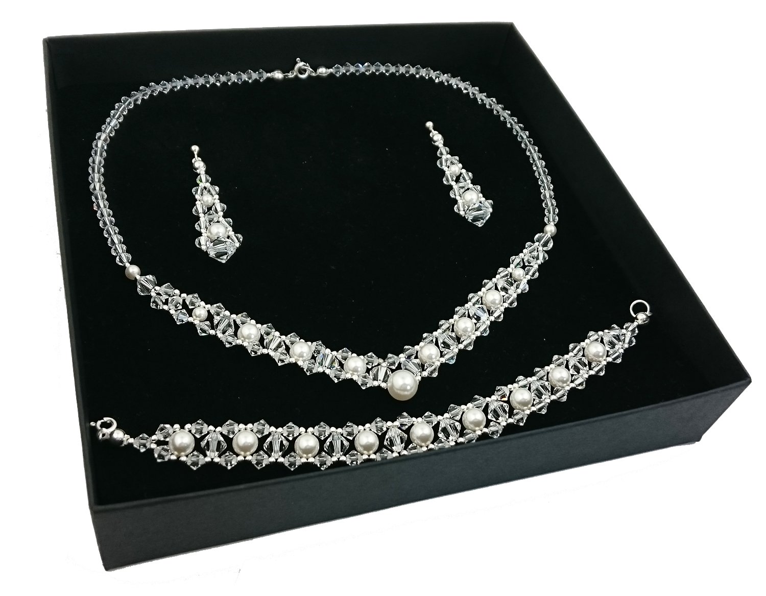 

Komplet ślubny z kryształów i pereł Swarovski 563