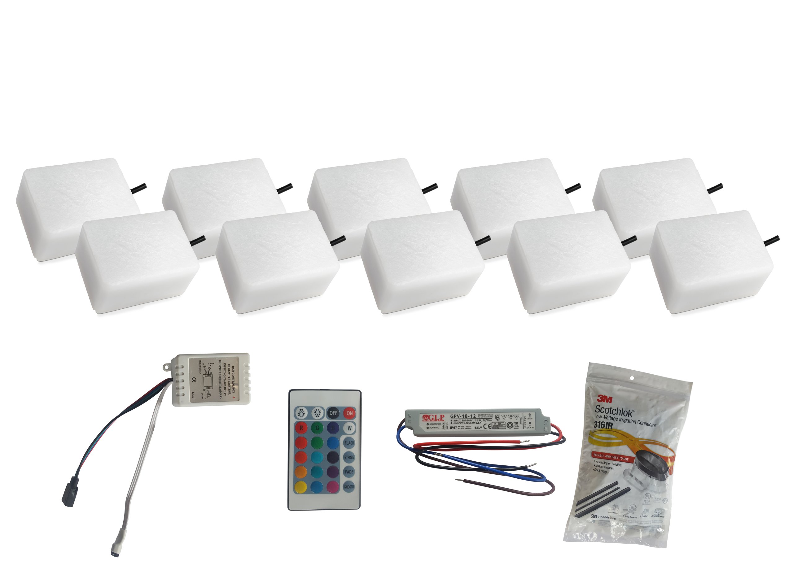 10 x Svietiaca Led dlažobná kocka 9X12 Nostalit Rgb