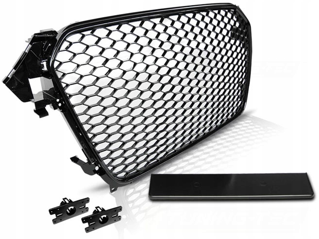 GRILL AUDI A4 B8 RS-STYLE 11-15R BLACK POŁYSK