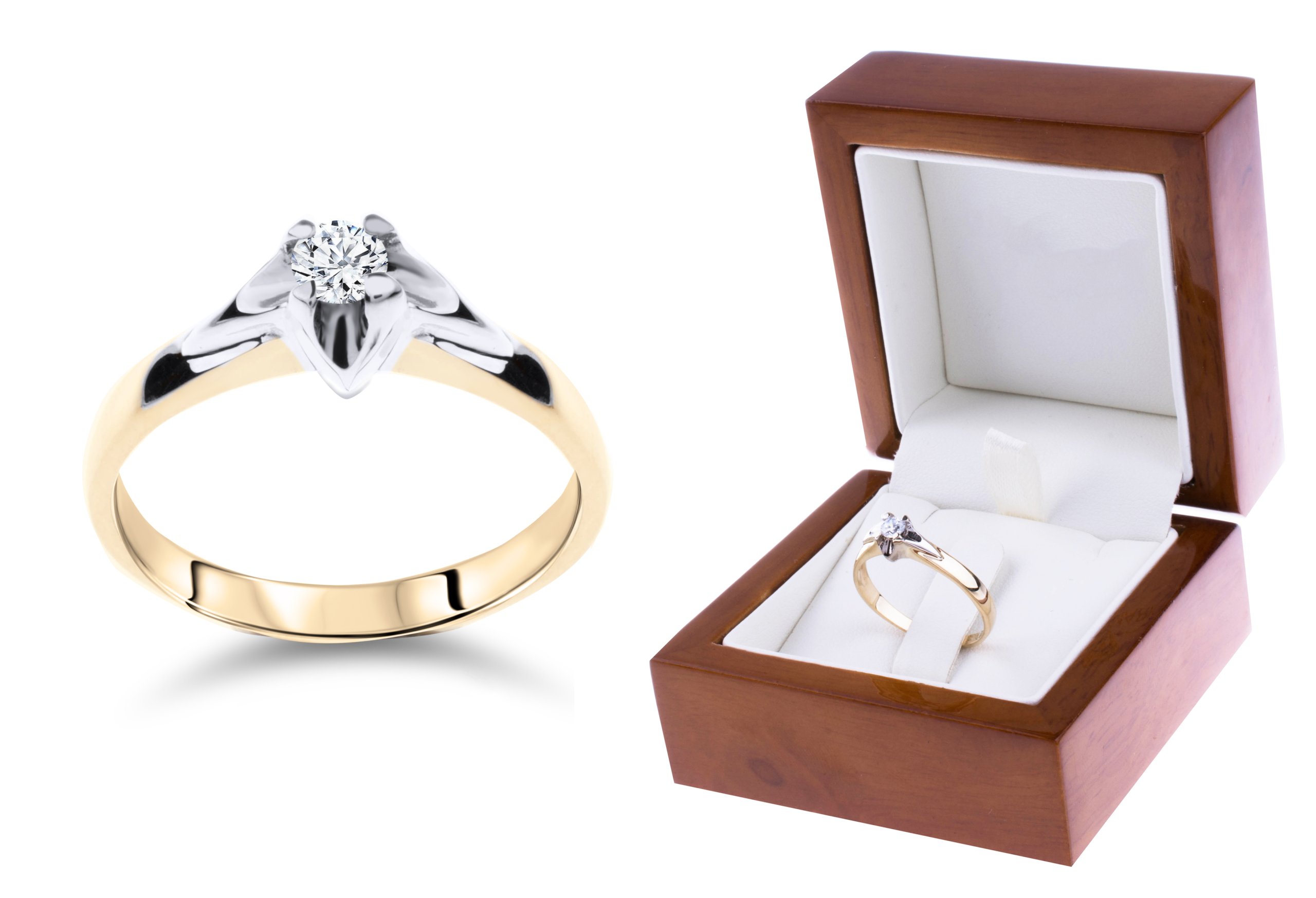 Zlatý Prstýnek S Briliantem 0,18 ct 585 AN108