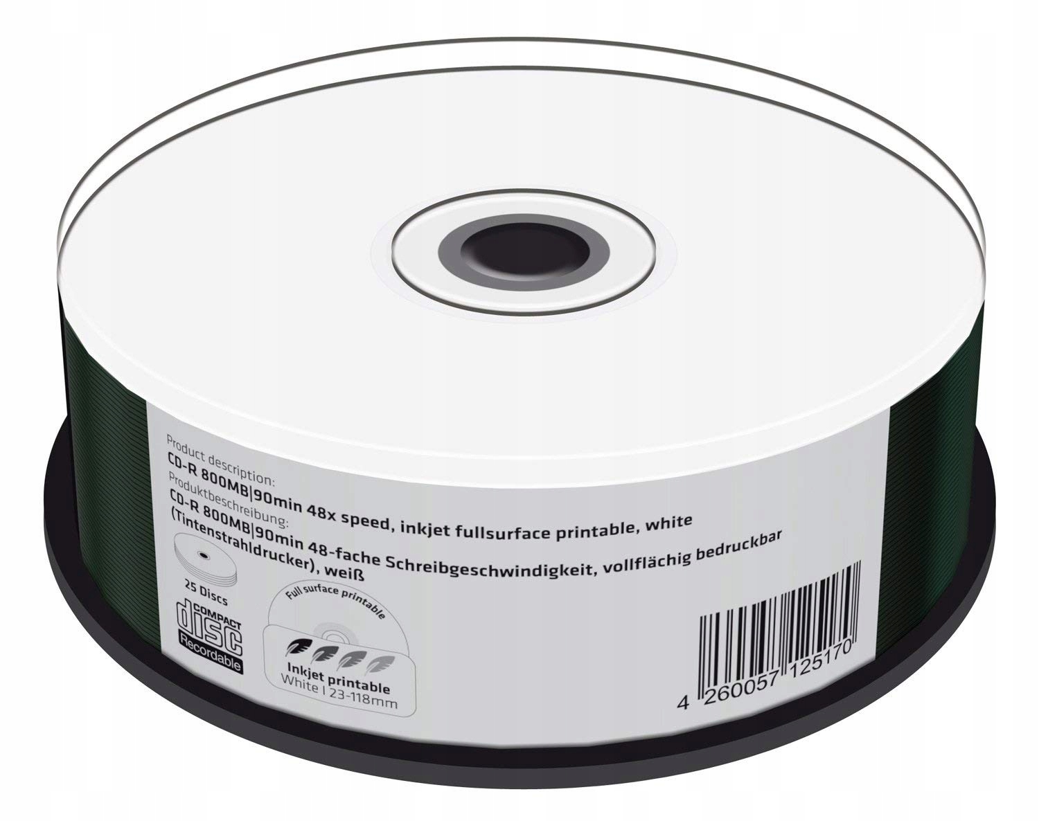 MediaRange CD-R Printable 900MB 100 minut CB 25