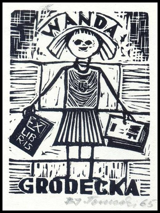 Tomecki Bronisław 1965 Exlibris X3 Linoryt 150