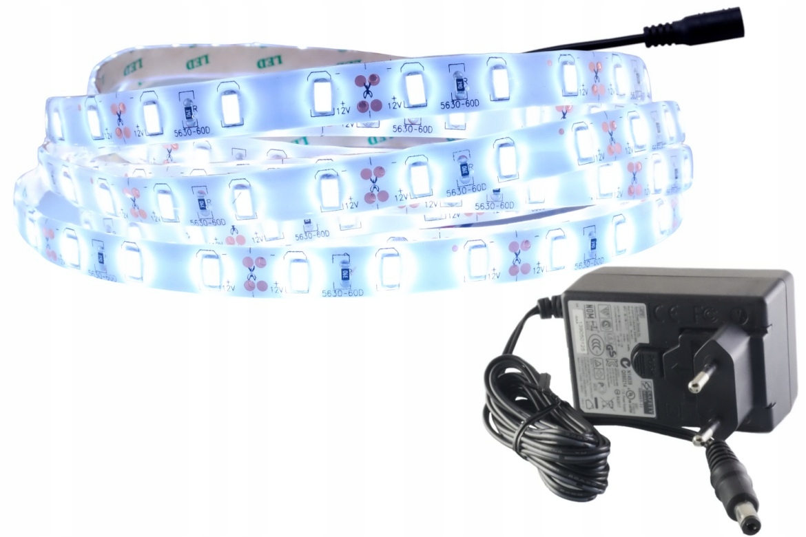 

Zestaw taśma 300 Led IP65 5630 biała Zimna 2m
