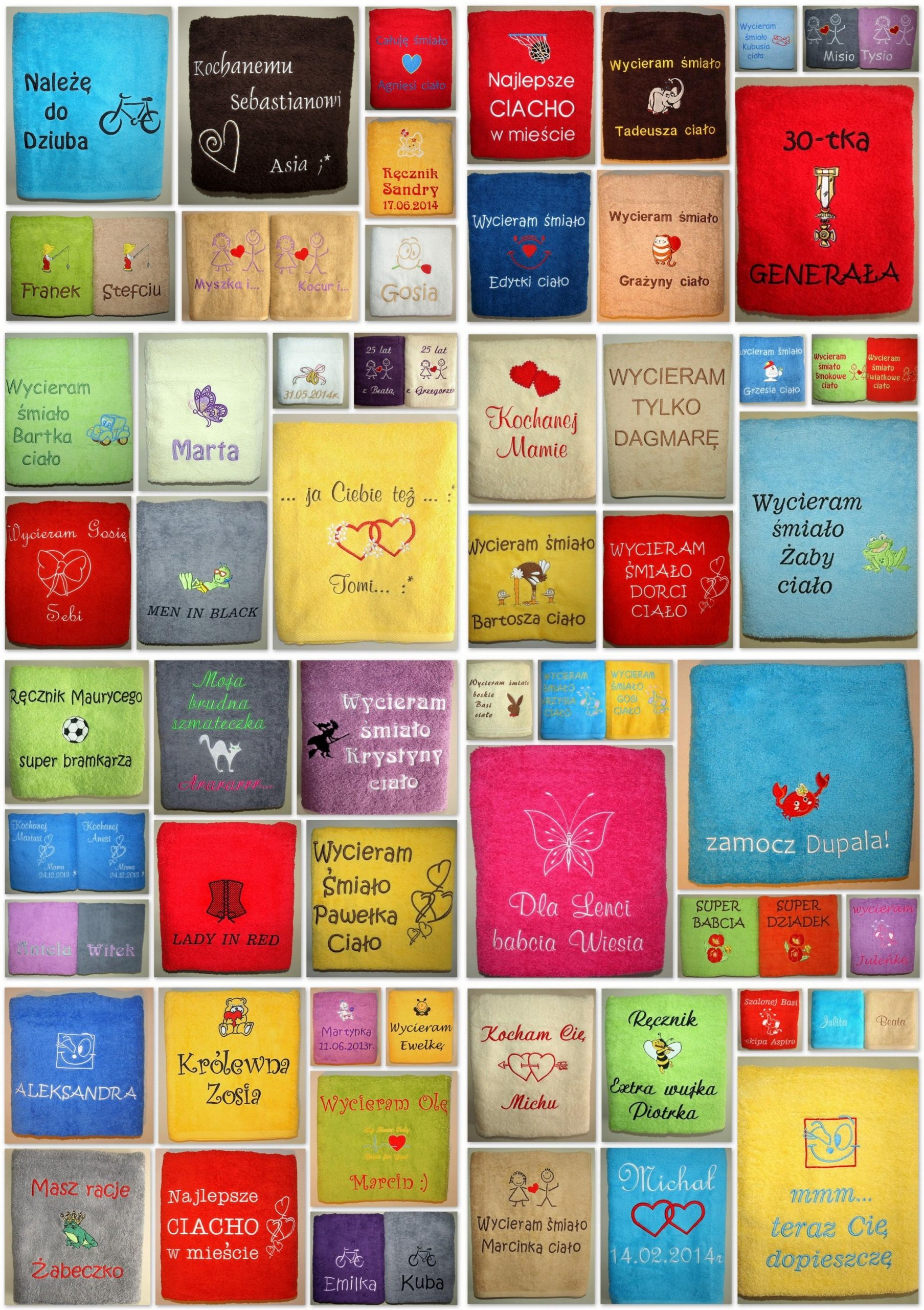 Gruby RĘCZNIK 70x140 z Twoim HAFTEM super prezent Motyw inny