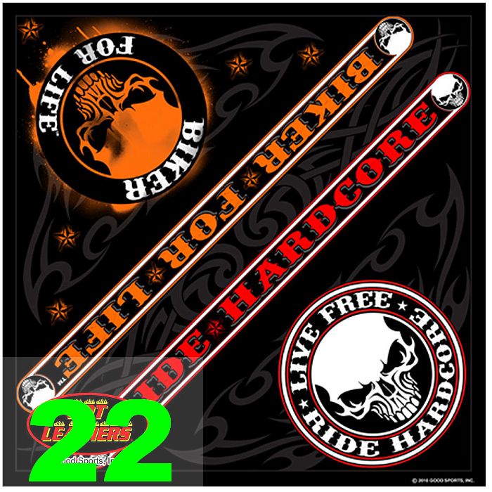 REBEL SKULL LIVE chusta 54cm bandana HOT LEATHERS wzory Długość (cm) 55 cm