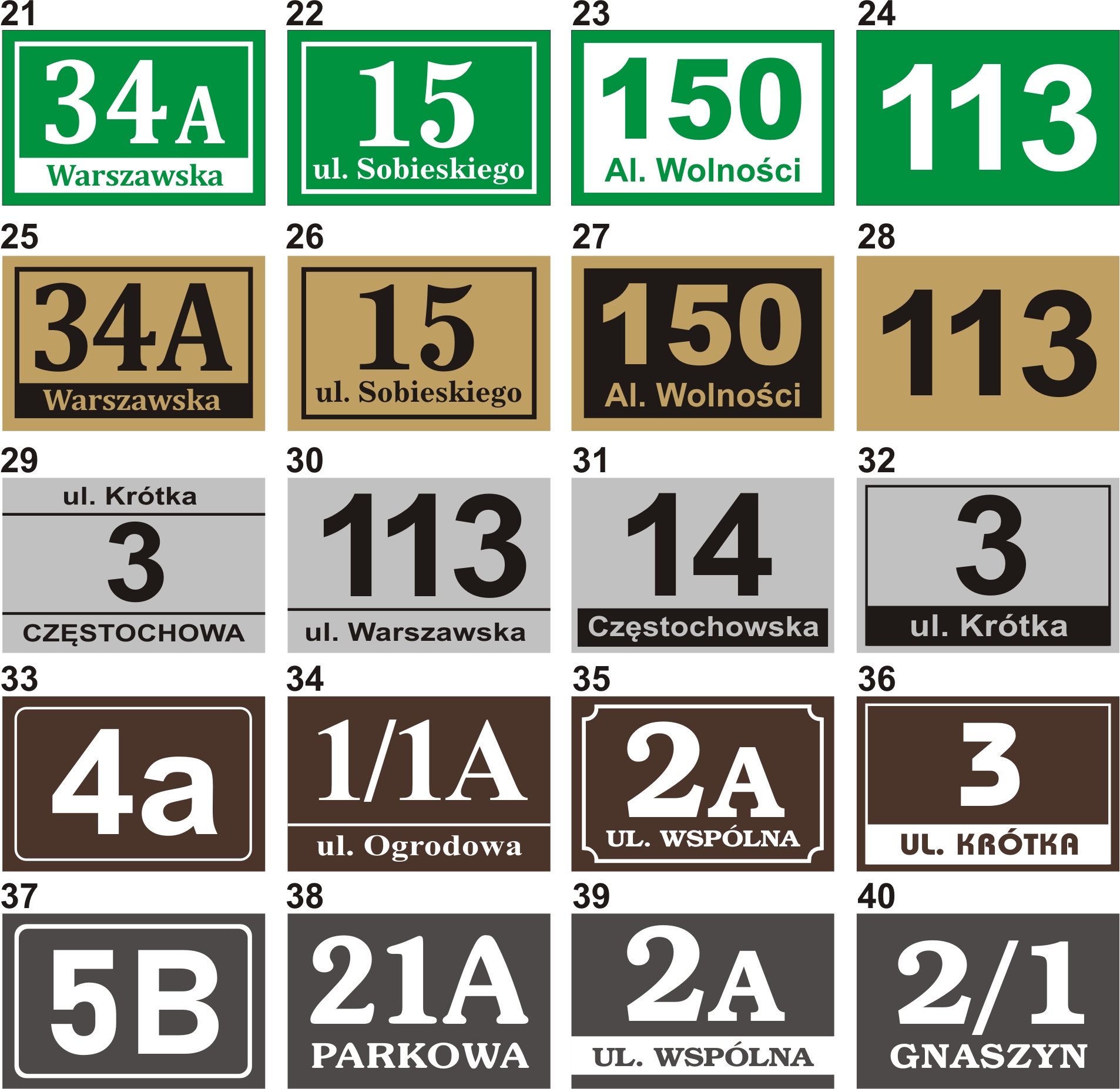 TABLICZKA ADRESOWA numer na dom PCV 30x40cm Marka inna
