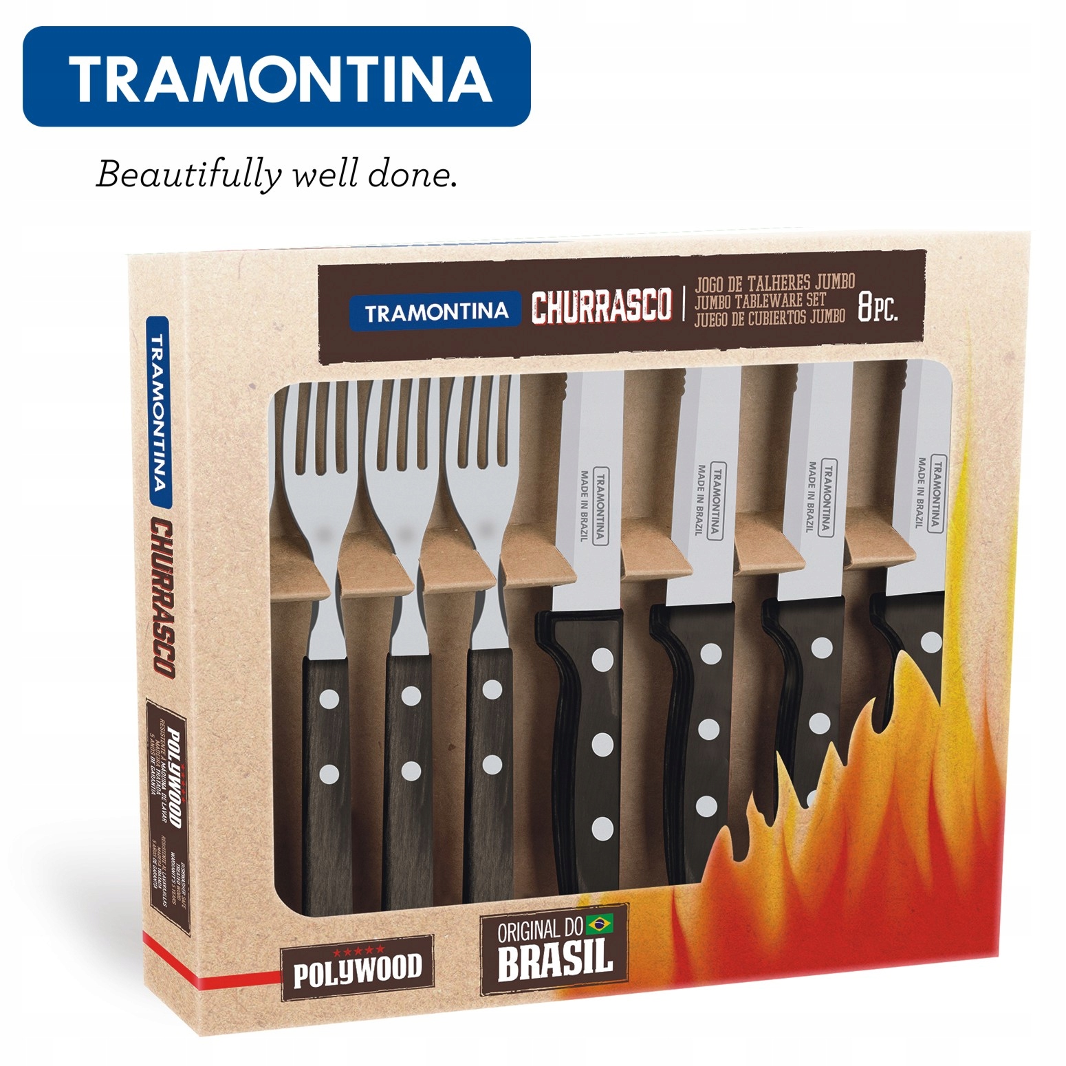 TRAMONTINA Steakový príbor 8 el. GAUCHO POLYWOOD Hmotnosť (s balením) 0.54 kg