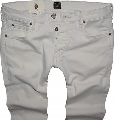 

Lee Powell jeansy biodrówki slim Ecru W32 L34
