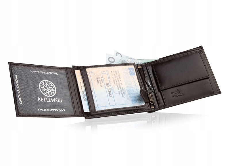 SKÓRZANY PORTFEL MĘSKI POZIOMY BETLEWSKI RFID Rodzaj portfel
