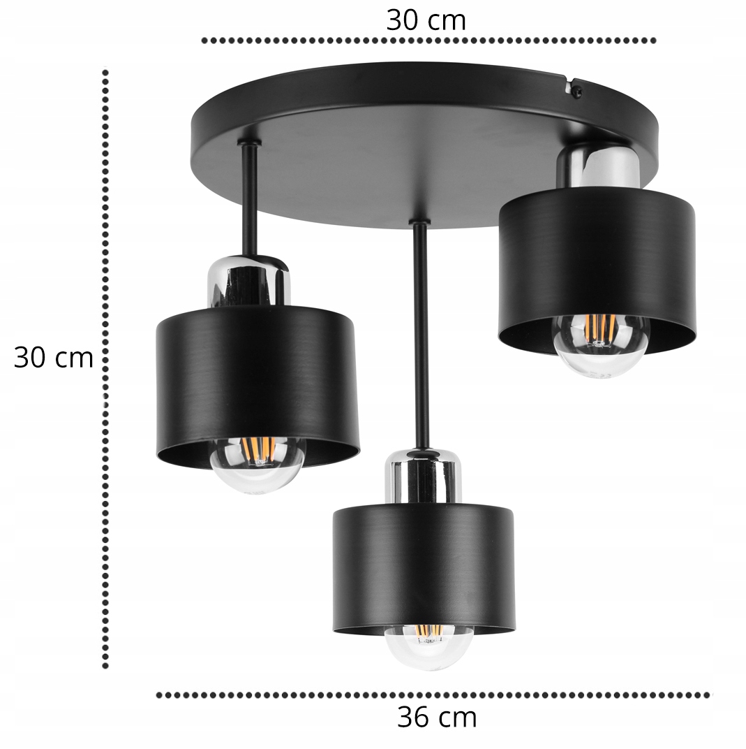 LAMPA WISZĄCA SUFITOWA PLAFON METALOWA E27 Styl nowoczesny