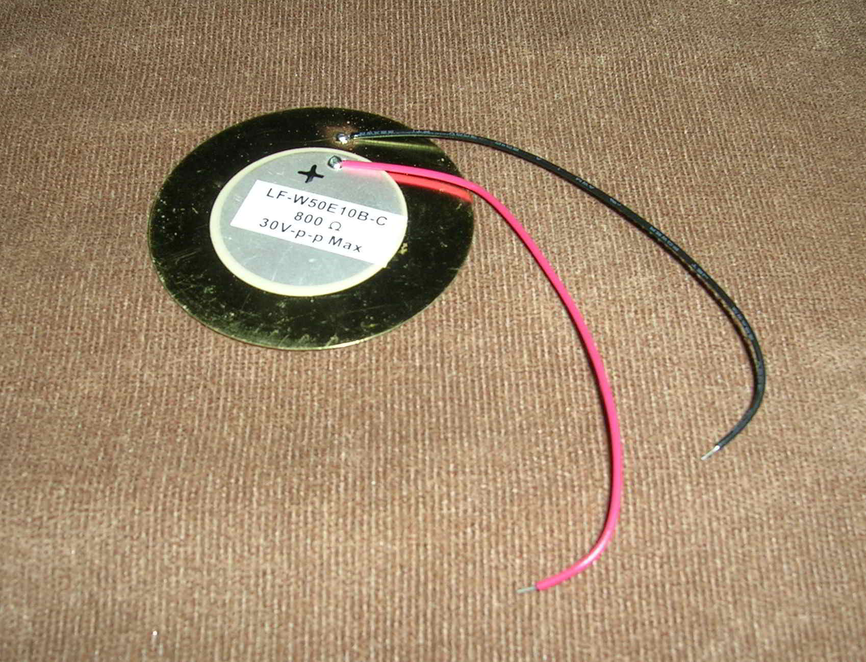 przetwornik piezoelektryczny 50mm z przewodami Kod producenta 8898