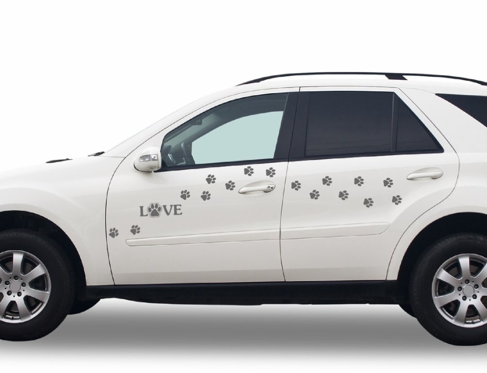 naklejka zestaw LOVE ŁAPKI ŚLADY psa kota - KOLORY Waga (z opakowaniem) 0.3 kg