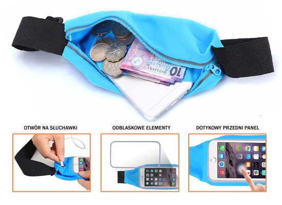 SASZETKA NERKA PAS NA TELEFON UNIWERSALNA 4.7'' Płeć produkt uniseks