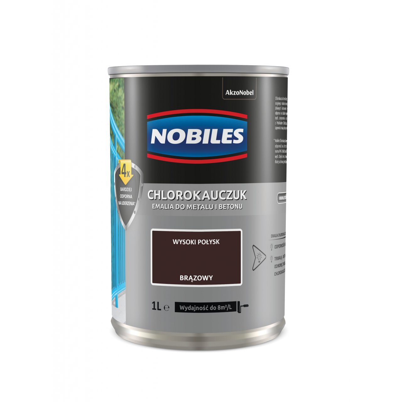 Nobiles Chlorokauczuk Czarny 5L Na Metal I Beton